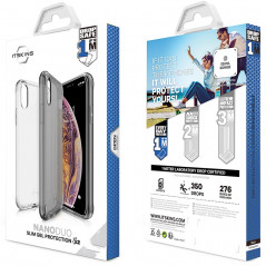Coque souple ITSKINS NANO GEL DUO Apple iPhone XS MAX Noir-Clair