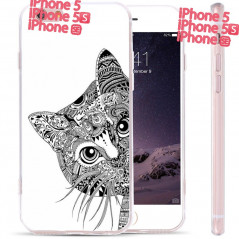 Coque silicone gel CHAT AZTEC Apple iPhone 5/5S/SE