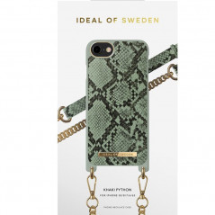 Coque bandoulière iDeal of Sweden Python Series Apple iPhone 7/8/6S/6/SE 2020 Vert (Khaki Python)