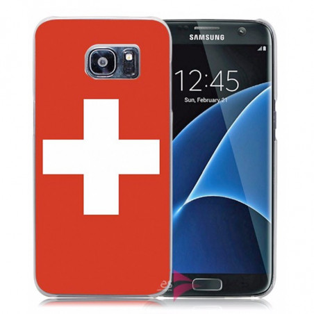 Coque rigide drapeau SUISSE Samsung Galaxy S7 Edge