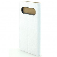 Etui cuir Mike Galeli MARC Series Samsung Galaxy S10 Blanc