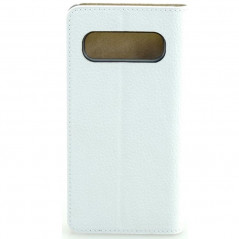 Etui cuir Mike Galeli MARC Series Samsung Galaxy S10 Blanc