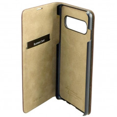 Etui cuir Mike Galeli MARC Series Samsung Galaxy S10 Plus Marron