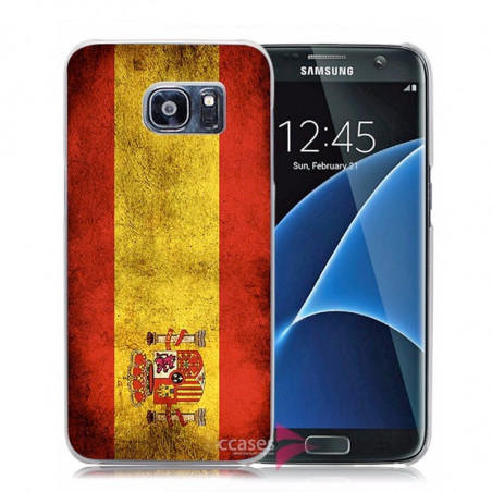 Coque rigide drapeau ESPAGNE Vintage Samsung Galaxy S7 Edge