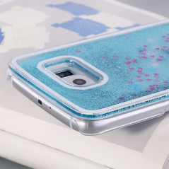 Coque Pailletée Quicksand Star Samsung Galaxy S6 Bleu
