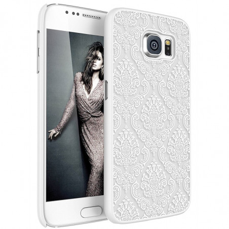 Coque DAMASK FLORA Samsung Galaxy S6 Blanc