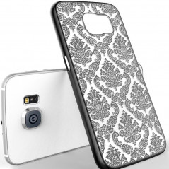 Coque DAMASK FLORA Samsung Galaxy S6 Edge Noir