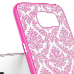 Coque DAMASK FLORA Samsung Galaxy S6 Edge Rose