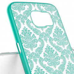 Coque DAMASK FLORA Samsung Galaxy S6 Edge Vert