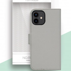 Etui folio FORTYFOUR No.11 Apple iPhone 12 Mini Gris