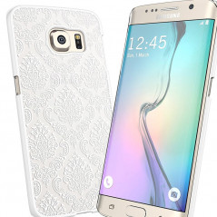 Coque DAMASK FLORA Samsung Galaxy S6 Edge Blanc