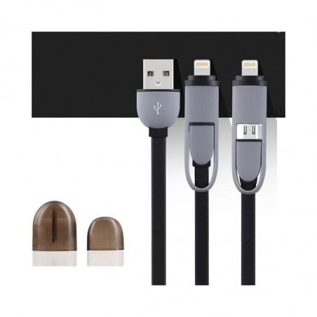 Câble USB 2-en-1 Lightning-microUSB - Noir