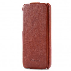 Etui flip vertical Vintage Apple iPhone 5/5S/SE Marron