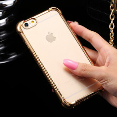 Coque silicone gel PLATING FRAME Apple iPhone 6/6S Or