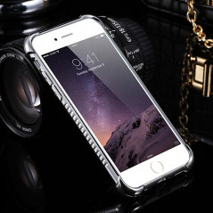 Coque silicone gel PLATING FRAME Apple iPhone 6/6S Argent
