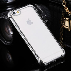 Coque silicone gel PLATING FRAME Apple iPhone 6/6S Argent