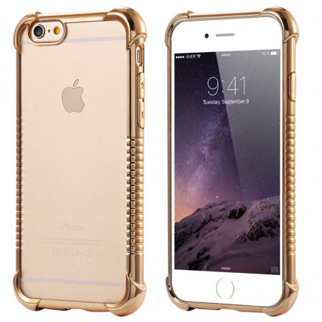 Coque silicone gel PLATING FRAME Apple iPhone 6/6S Or
