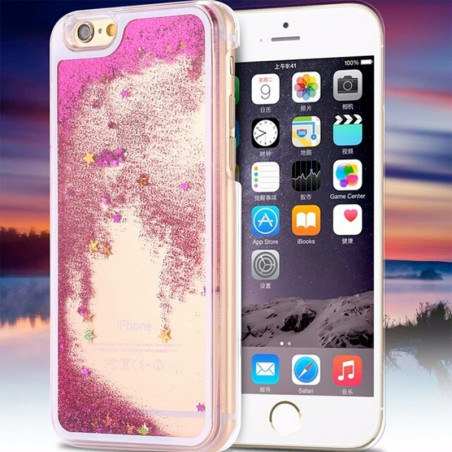 Coque Pailletée Quicksand Star Apple iPhone 6/6S Rose