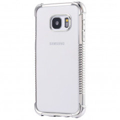 Coque silicone gel PLATING FRAME Samsung Galaxy S7 Edge Argent