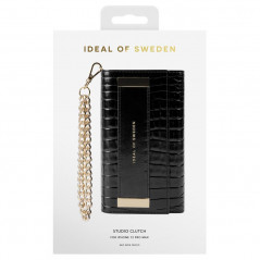 Etui iDeal of Sweden Croco Studio Clutch Apple iPhone 12 PRO MAX Noir