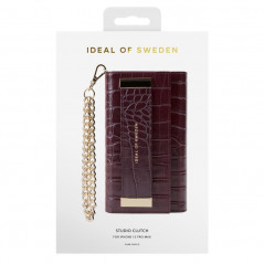 Etui iDeal of Sweden Croco Studio Clutch Apple iPhone 12 PRO MAX Bordeau