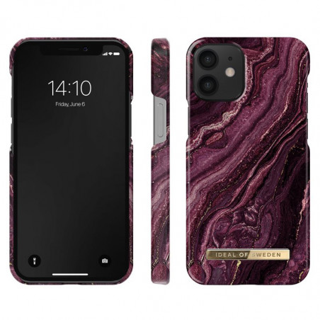 iDeal of Sweden - iPhone 12 Mini Coque Golden Plum Marble