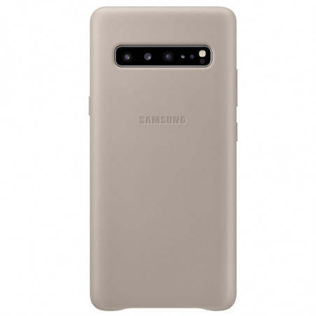 Coque cuir Samsung EF-VG977L Leather Samsung Galaxy S10 5G Gris
