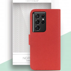 Etui folio FORTYFOUR No.11 Samsung Galaxy S21 Ultra 5G Rouge