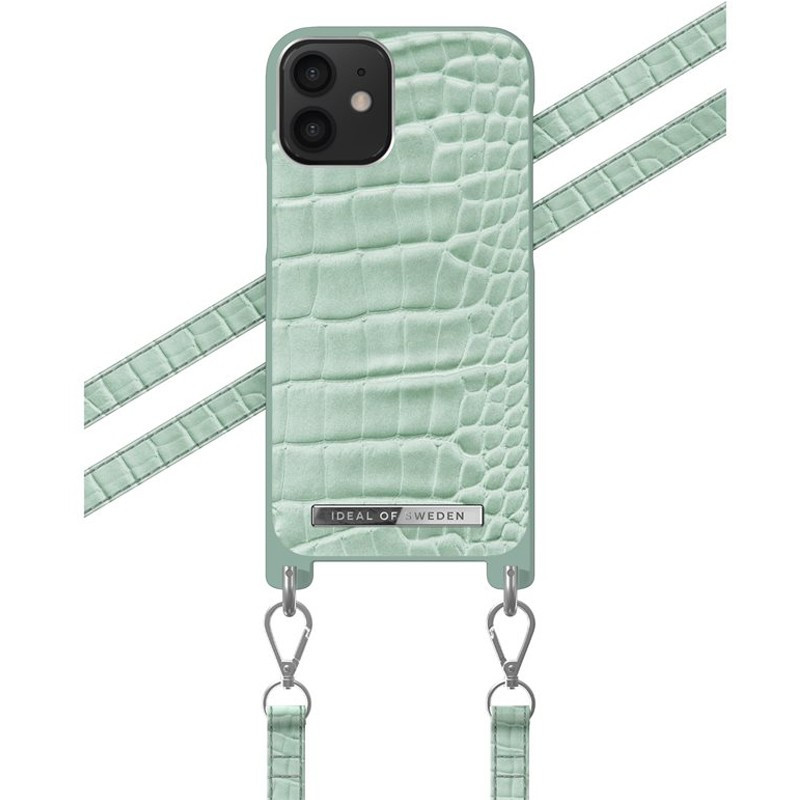 iDeal of Sweden - iPhone 12 Mini Coque Mint Croco bandoulière iDeal of Sweden - iPhone 12 Mini Coque Mint Croco bandoulière