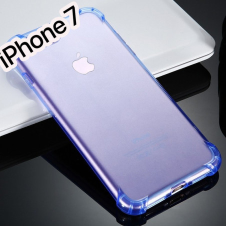 Coque Crystal clear Angles renfoncés Apple iPhone 7 Bleu