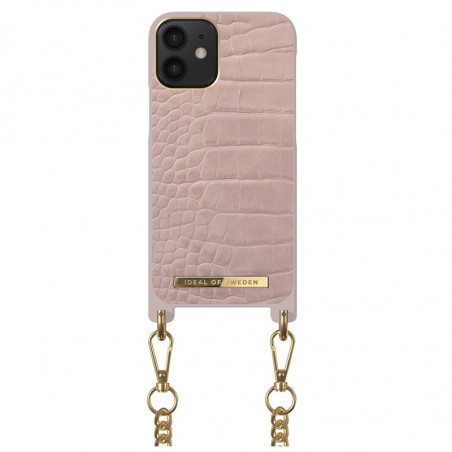 iDeal of Sweden - iPhone 12 Mini Coque Misty Rose Croco bandoulière