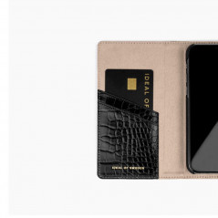 Etui Coque 2-en-1 iDeal of Sweden Cora Phone Wallet Apple iPhone 12 MINI Noir (Jet Black Croco)