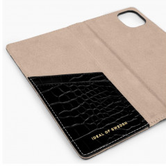 Etui Coque 2-en-1 iDeal of Sweden Cora Phone Wallet Apple iPhone 12 MINI Noir (Jet Black Croco)