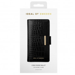 Etui Coque 2-en-1 iDeal of Sweden Cora Phone Wallet Apple iPhone 12 MINI Noir (Jet Black Croco)