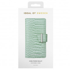 Etui Coque 2-en-1 iDeal of Sweden Cora Phone Wallet Apple iPhone 12 MINI Vert (Mint Croco)