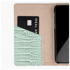 Etui Coque 2-en-1 iDeal of Sweden Cora Phone Wallet Apple iPhone 12 MINI Vert (Mint Croco)