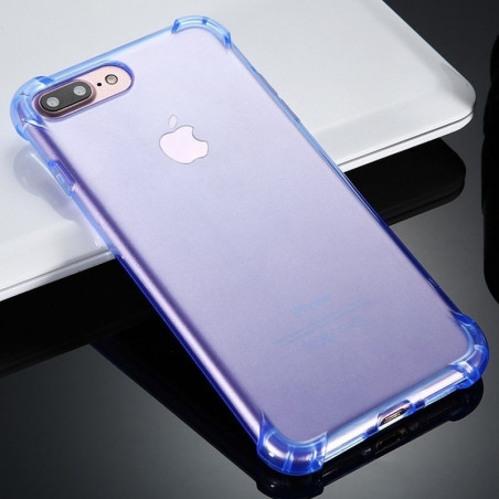 Coque Crystal clear Angles renfoncés Apple iPhone 7 Plus Bleu