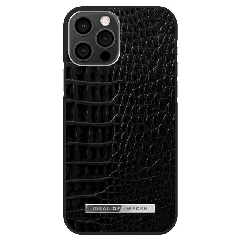iDeal of Sweden - iPhone 12 / iPhone 12 PRO Coque Neo Noir Croco Silver