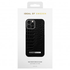 iDeal of Sweden - iPhone 12 / iPhone 12 PRO Coque Neo Noir Croco Silver