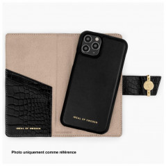 Etui Coque 2-en-1 iDeal of Sweden Cora Phone Wallet Apple iPhone 12/12 PRO Noir (Jet Black Croco)