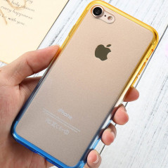 Coque silicone gel GRADIENT Apple iPhone 7 Jaune-Bleu