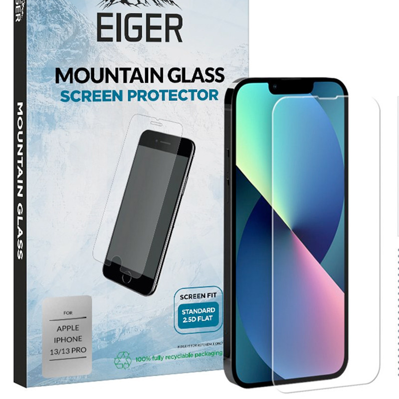 Eiger - iPhone 14/13/ iPhone 13 PRO Protection écran MOUNTAIN GLASS Clair