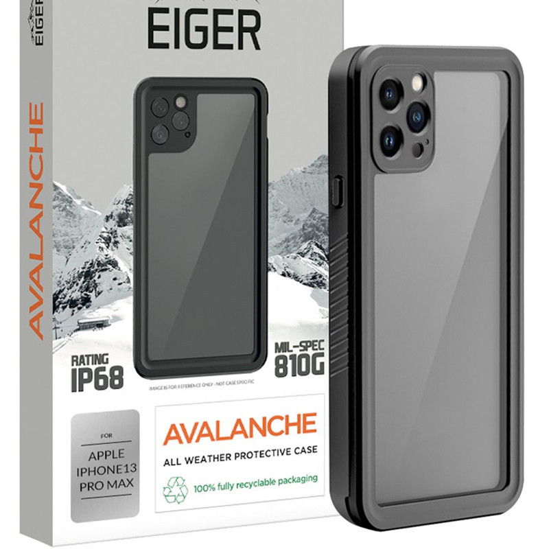 Eiger - iPhone 13 PRO MAX Coque rigide AVALANCHE Noir Eiger - iPhone 13 PRO MAX Coque rigide AVALANCHE Noir