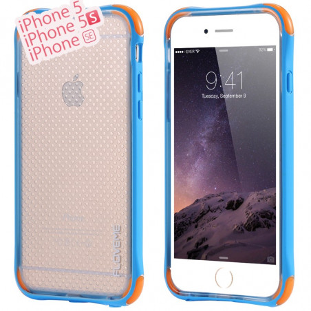 Coque MESH Soft Touch perforé Apple iPhone 5/5S/SE Bleu ciel