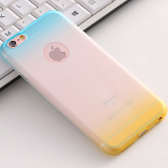 Coque silicone gel GRADIENT Apple iPhone 6/6S Plus Rose-Jaune