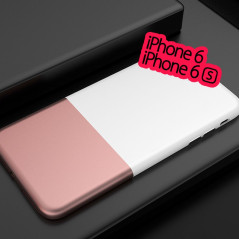 Coque rigide Floveme Contrast Color Apple iPhone 6/6S Blanc-Or Rose