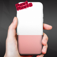 Coque rigide Floveme Contrast Color Apple iPhone 6/6S Blanc-Or Rose