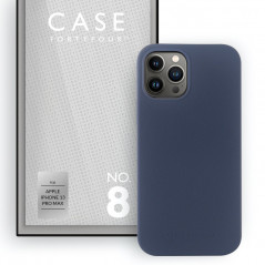 Case FortyFour - iPhone 13 PRO MAX Coque silicone liquide No.8 Bleu foncé