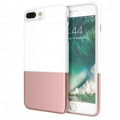 Coque rigide Floveme Contrast Color Apple iPhone 7 Plus Blanc-Or Rose