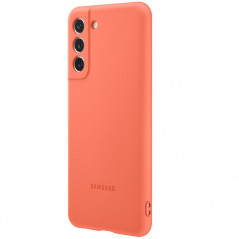 Samsung - Galaxy S21 FE 5G Coque EF-PG990T Silicone doux Orange (Coral)